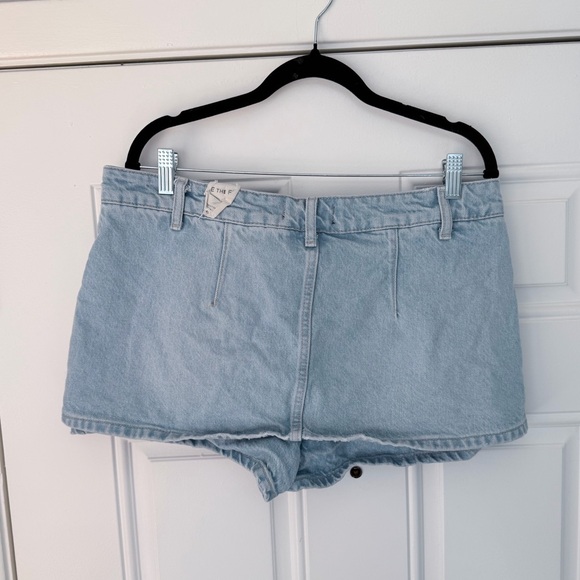Free people size‎ 30 Galivanting Skort shorts skirt denim blue Aegean - Picture 4 of 7